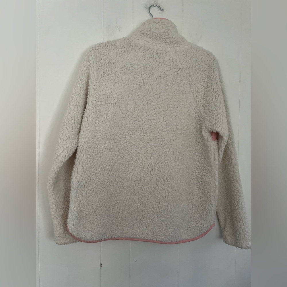 Abercrombie & Fitch Pink White Quilted Sherpa Pullover Size Medium - Picture 9 of 11